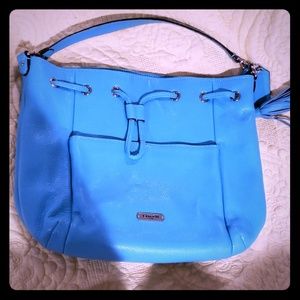 Teal coach purse